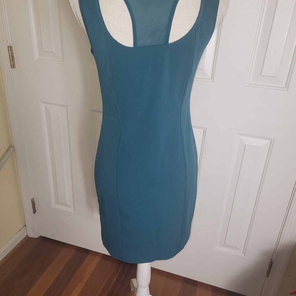 Chic Teal Zipper Dress - Picture 6 of 7